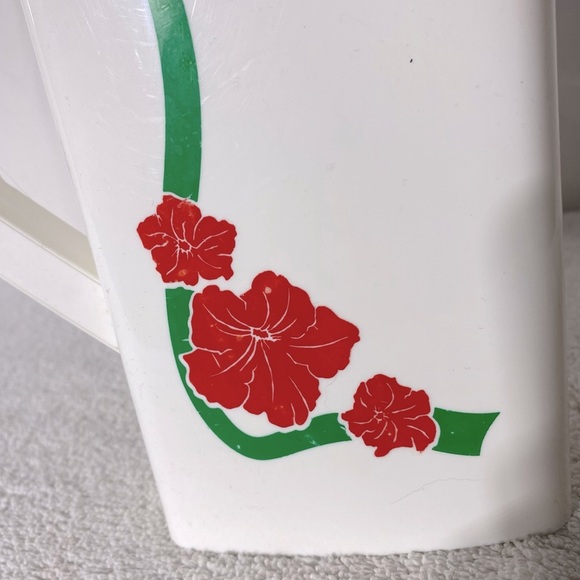 Vintage Totoon White Green Red Plastic Pitcher - Picture 7 of 14